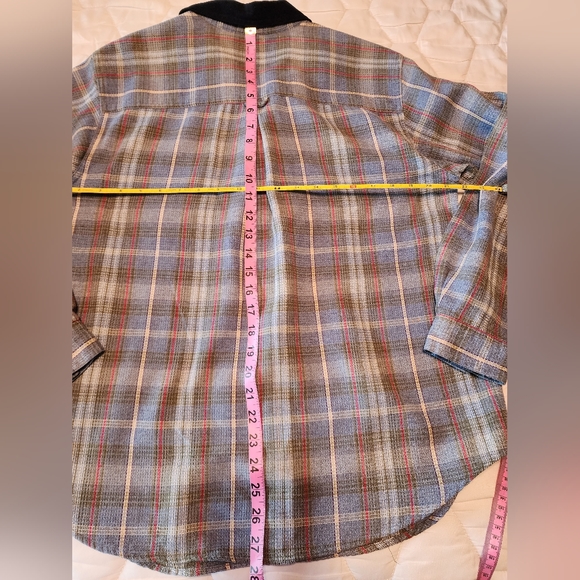 Cabin Creek Waffle Weave Plaid Long Sleeve Button Down Shirt, Size Large - Picture 5 of 5